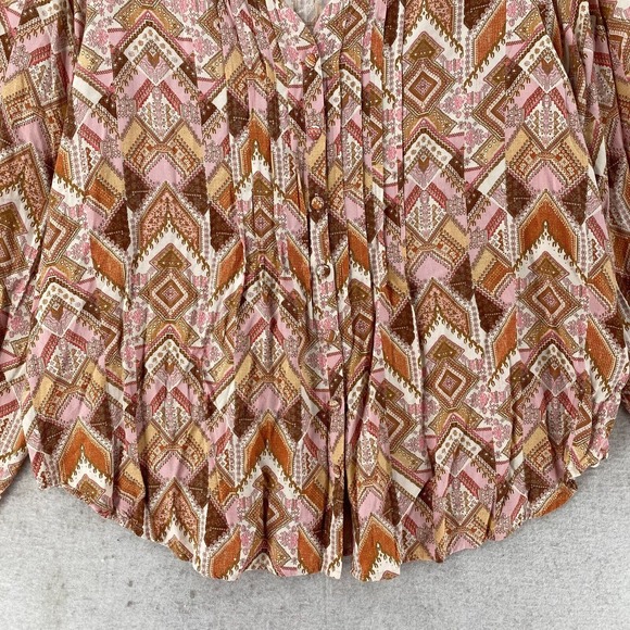 J.Jill Boho BLouse‎ Womens Size XL Rayon Casual Cottagecore Flowy Balloon Sleeve - Picture 4 of 13